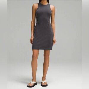 Lululemon Women Ribbed Softstreme Slim-Fit Tank Top Black Dress Size 6